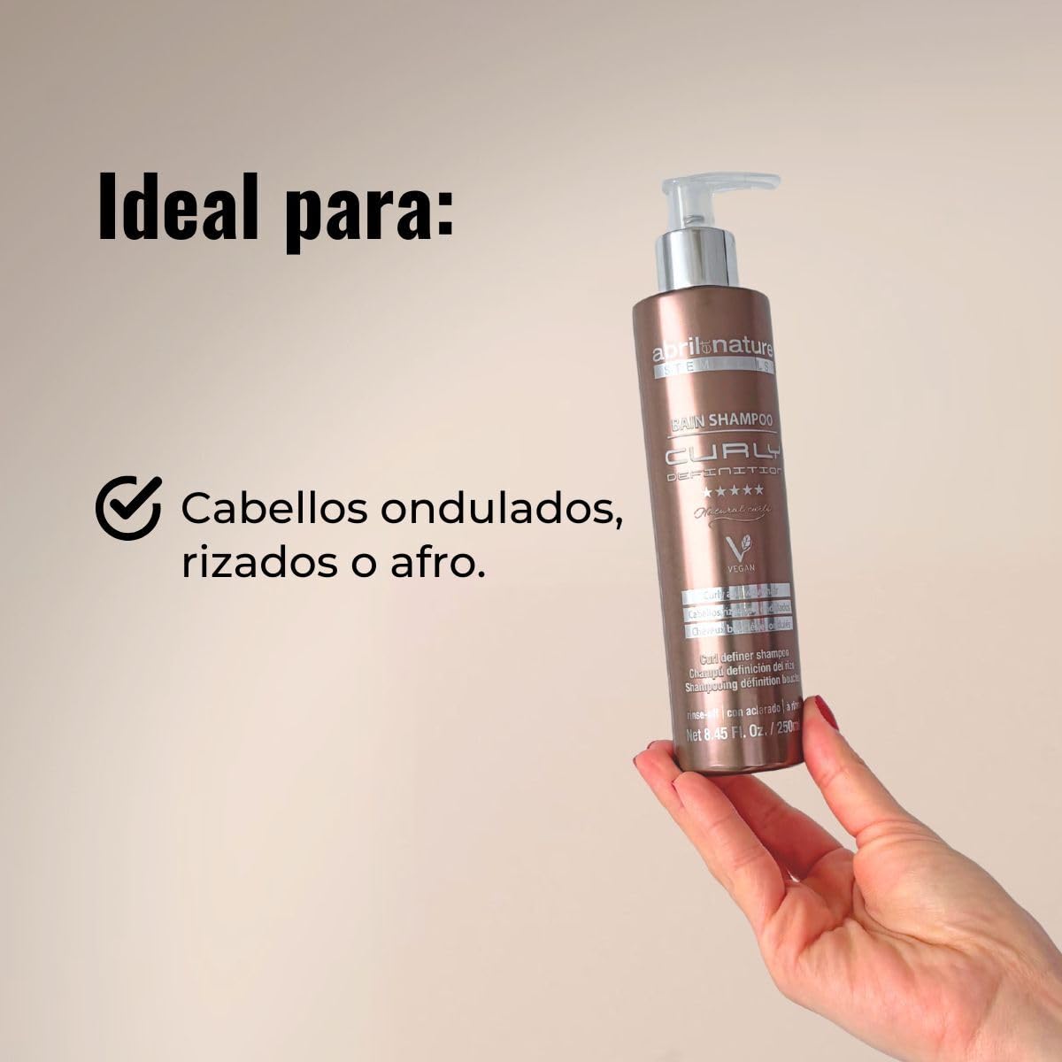 abril et nature - Champú profesional para cabello rizado Curly Definition - Hidrata, Define y fija los rizos y elimina el encrespado - con Protección térmica - Pelo Suave y Brillante 1000ml
