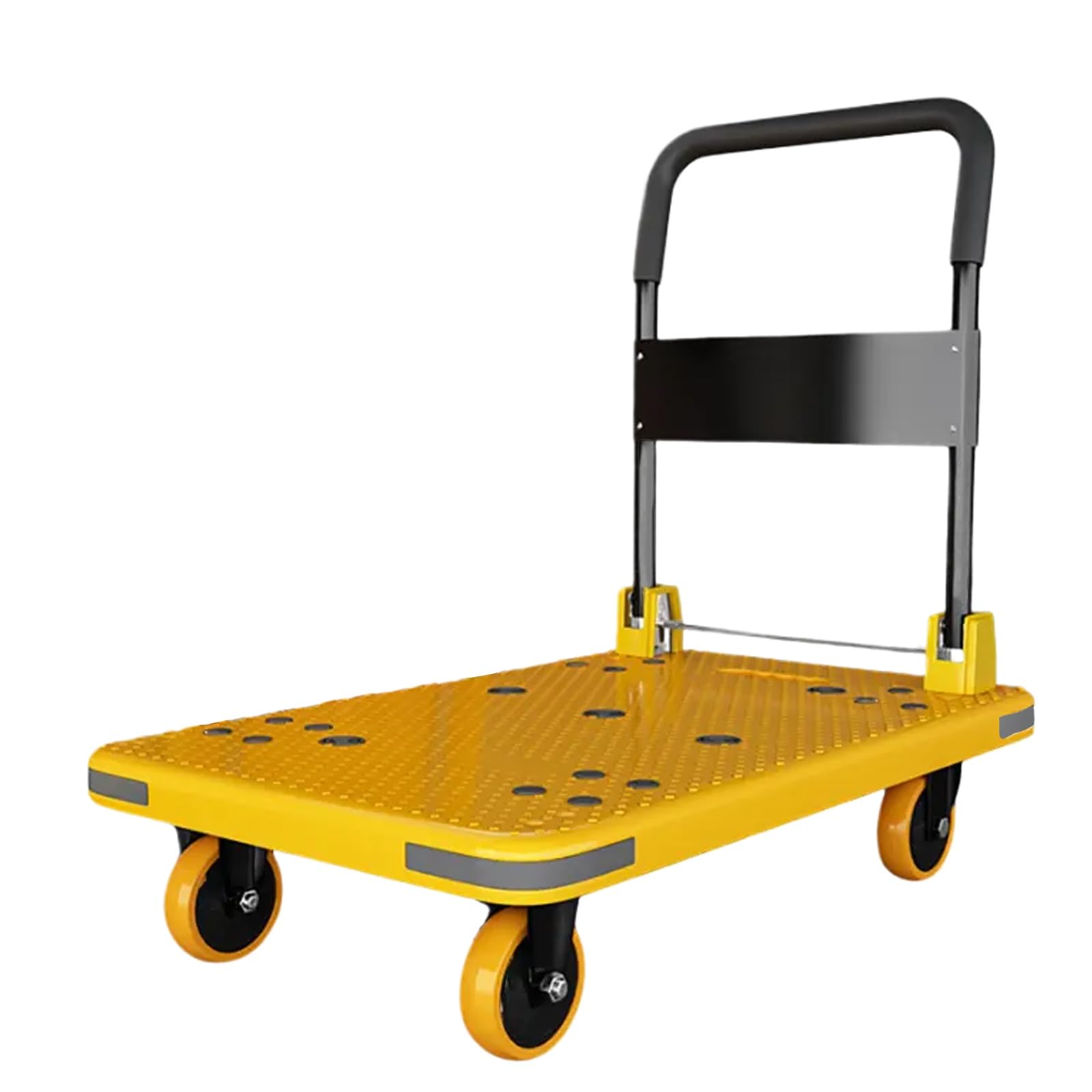 LKLNKVL Handcart, With Swivel Wheels, 400kg/880lbs Load Capacity, Easy to Store, Suitable for Home and Commercial Use(Yellow)