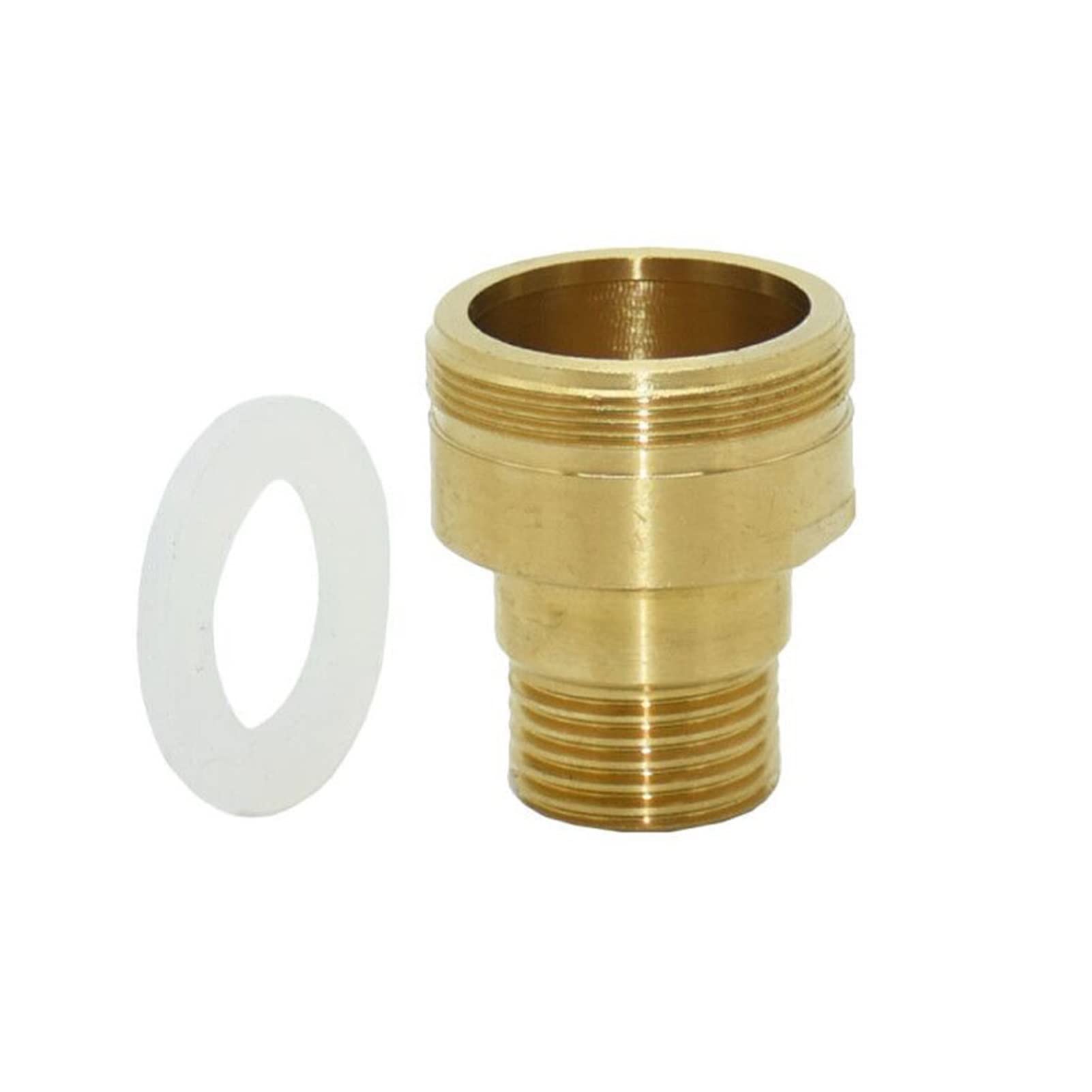 Accesorio de tubería roscada de latón, Conector reductor de buje de latón con rosca, Conector de montaje Conector de latón macho M32 a 1/2 "Conector reductor de grifo de jardín Conector roscado Anunci