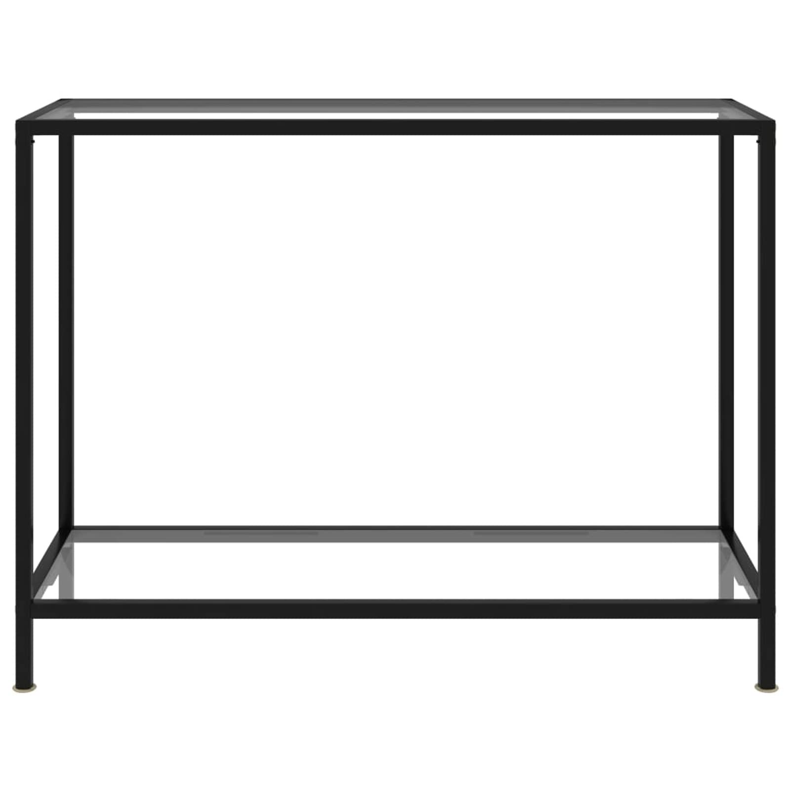 Homgoday Mesa de Consola Transparente Vidrio Templado 100x35x75 cm Mesas auxiliares de salón,Mesa Consola Recibidor Mueble de Entrada Estrecha Clásica