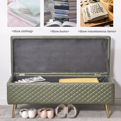 Banc à chaussures en cuir avec meuble d'entrée et bout de lit chic - 6