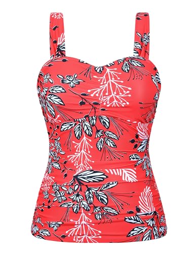 Haut tankini à armatures floral rouge et blanc idéal pour vos vacances