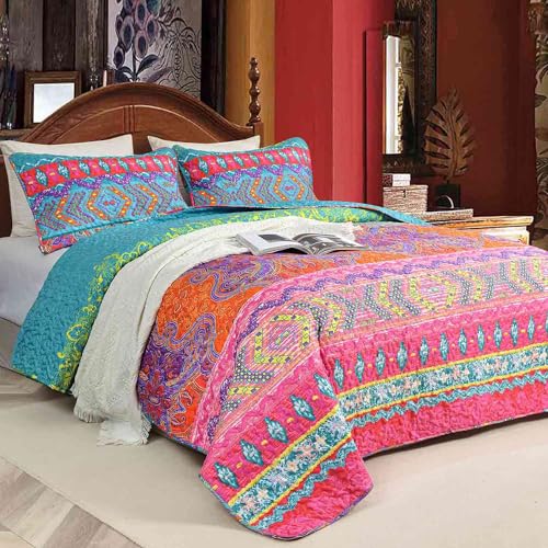 Nanko Boho Striped Lightweight Quilt Set