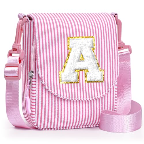Image of YOOLIFE Gifts 3 4 5 6 7 8 9 10 11 12 13 14 Year Old Girl, Initial Shoulder Bag Phone Bag Purse Cross Body Bags Travel Bags for Girls Kids, Birthday Gifts for Girls Kids Teen Daughter Sister, Pink A