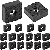 Anhoer 18 patas cuadradas de goma atornillables para muebles, patas de goma antideslizantes, patas de muebles, deslizadores de muebles con tornillo para tipos de muebles, mesas, sillas y suelos