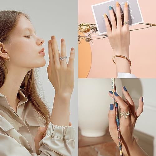 SHOWHEEL 8 Stück Verstellbare Anti Stress Ring,Angst Daumen Ring,Anxiety Ring,Regenbogen Spinner Ring Damen,Linderung von Ängsten und Antistress Ringe,Angst Ring und Fidget Ring für Frauen und Herren