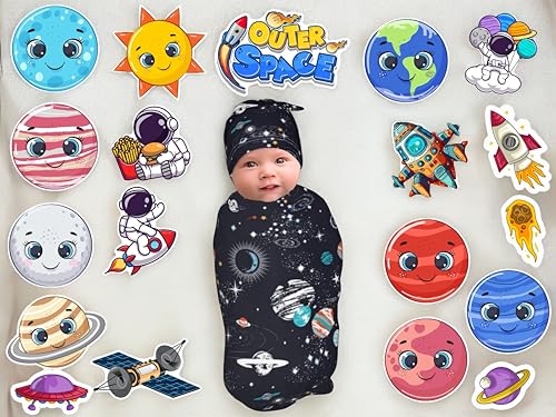 Image of Galaxy Space Photo Booth Props for Kids, 18+ Educational Space Cards for Photoshoot, STEM Learning Birthday Party Decorations, 20+ Themes Available