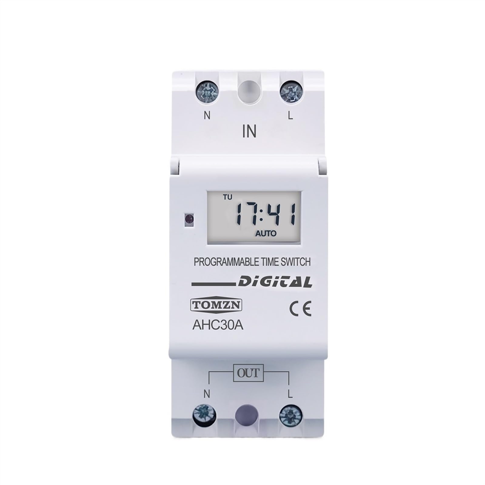 Na szynie DIN jednofazowy tygodniowy 7-dniowy programowalny cyfrowy przekaźnik czasowy wyłącznik czasowy AC 220 V 230 V 12 V 24 V 48 V 16 A (15 A, 220 V AC)