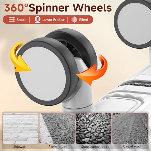 Lightweight Carry On Luggage 20inch Wide Handle Suitcase,Travel Luggage (03-WHITE) 7