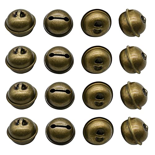 Pinenjoy 20Pcs 30mm Bronze Bell 1.18inch Vintage Jingle Bell Metal Round Bell for Christmas Home Party Pet Decorations DIY Craft Accessories