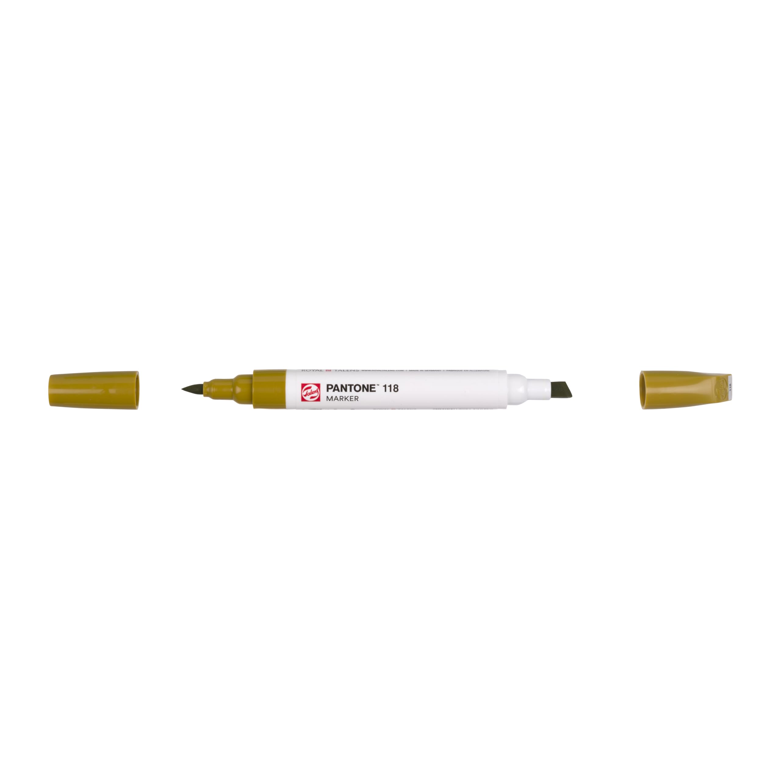 Talens | Pantone Marker 118 | Dual-Tip Pen with Brush and Chisel Nib | Water-Based, Pigmented Ink in 108 Pantone Colors