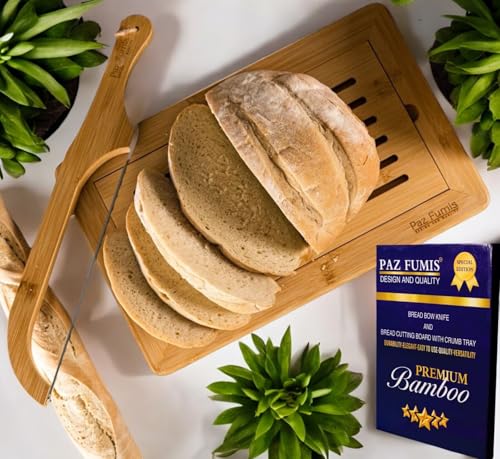Bread Cutting Board, Bread slicer,Crumb Tray with holder,Bread Serving Tray for Kitchen-Complete set for Slicing Homemade Bread- Bread bow knife (16")Cutting Board (15x9,5") with Crumb Tray Bread Cutting Board, Bread slicer,Crumb Tray with holder,Bread Serving Tray for Kitchen-Complete set for Slicing Homemade Bread- Bread bow knife (16")Cutting Board (15x9,5") with Crumb Tray