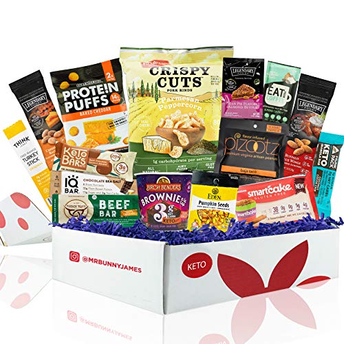 KETO Snacks care package: Ultra Low Carb, Low Sugar,High Fat Ketogenic Diet Snacks, Keto Bars, Cookies, Keto Jerky & Pork Rinds, Perfect Keto Gift Basket