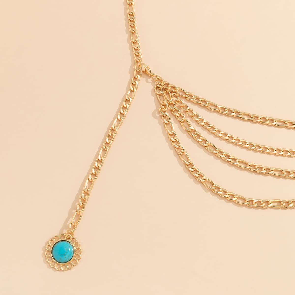 Chaînes de corps bijoux plage fleur plaque pendentif chaîne de taille femme chaîne creuse gland chaîne de corps