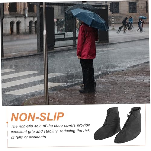 Cubrezapatos KOMBIUDA, 2 pares, para uso al aire libre, antideslizantes y protectores contra la lluvia, diseño ligero, talla única, para senderismo y días lluviosos miniatura 4