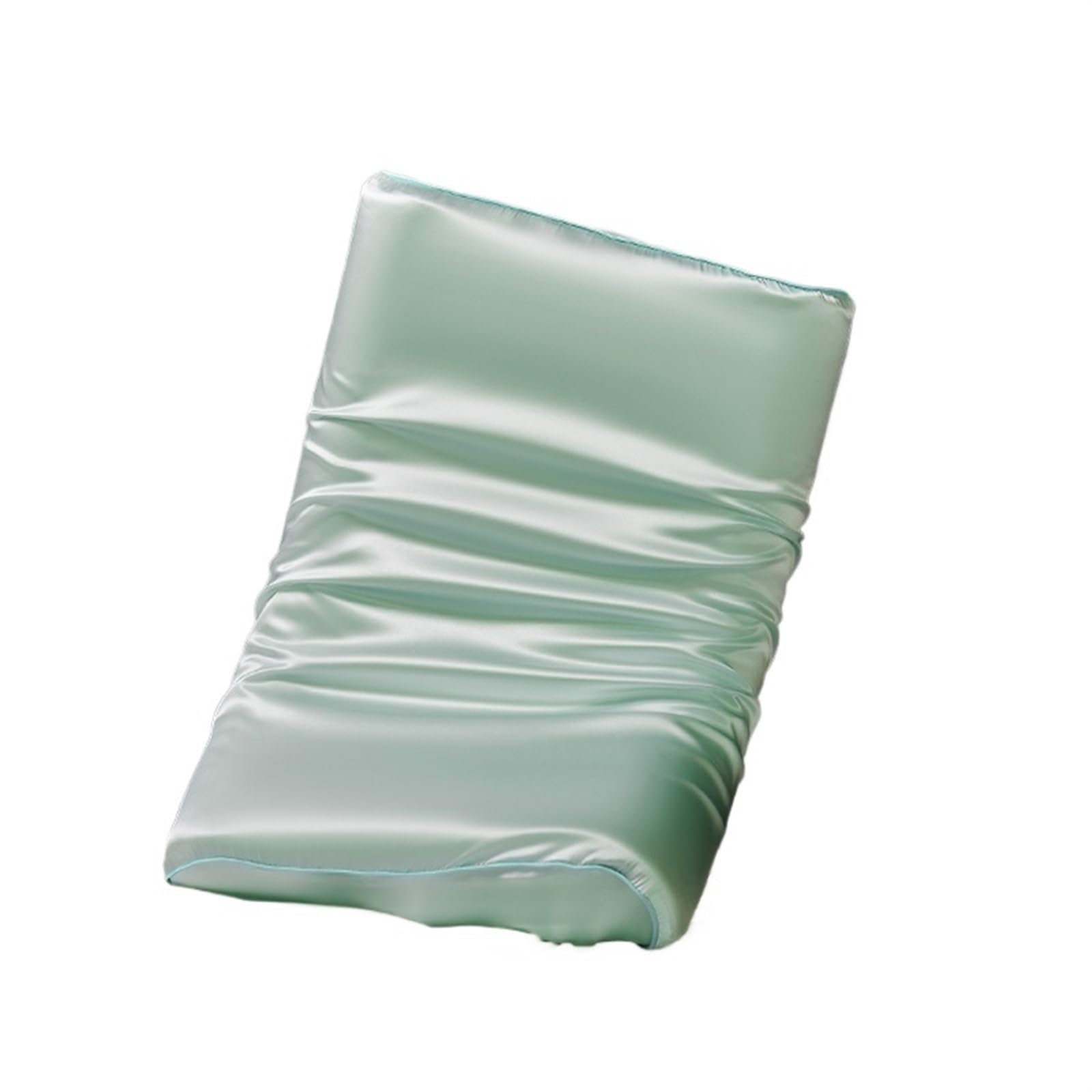 Funda de almohada de seda de 22 mommes, funda de almohada de seda de morera para almohada de látex y espuma viscoelástica, protección masiva para la piel del cabello, funda decorativa de satén (verde