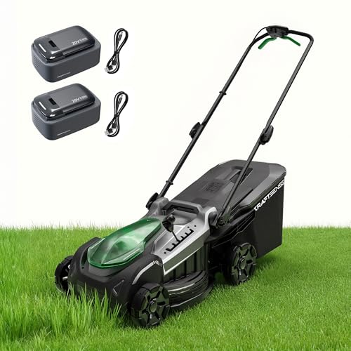 18' 40V Cordless Lawn Mower for Small to Medium Yards, Capable of Gas-Like Cuts with Brushless Motor, Used for Mulching/Bagging, 6 Heights for Seasonal Grass, Dual 5.0Ah Batteries Included