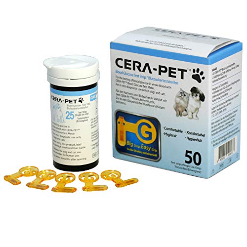 50 x CERA-PET Vet Blood Glucose Strips for Cats & Dogs, Pet Owners and Vet Test Replacement Strips - Thumbnail 2