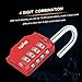 2 Pack Combination Lock 4 Digit, Diyife Outdoor Waterproof Padlock for School Gym Locker, Fence, Toolbox, Gate, Case, Red