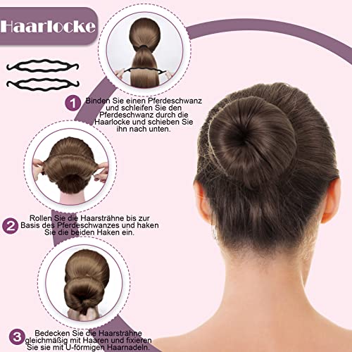 Foto von Licitn Frisurenhilfe Set, 70Pc Frisuren Zubehör für Unsterschiedliche Haarestyle, Duttkissen, Flechthilfe Haare für DIY Haarstyling Magie Hair Accessories und Friseur Zubehör für Mädchen Schwarz