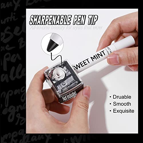 Nobeka 6 Color Eyeshadow & Eyeliner Set, Black White Neutral Brown Shiny Pearl Pink Champagne Eye Liner Eye Shadow Stick, Waterproof Pigmented Blendable Highlighter Makeup Pen Kit #TOP3