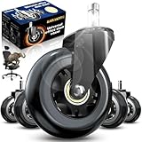 ✨【Glissement Silencieux et Sécuritaire】Lot de 5 roues pivotantes pour Fauteuil de Bureau,Nos roulettes sont conçues avec un couvercle de protection pour améliorer la durée de vie de la rotation.Meilleur investissement dans ces incroyables roulettes de chaise pour améliorer votre chaise,accessoire bureau Créez une atmosphère calme pour le bureau ou la maison. Il est poli de ne pas déranger les autres.