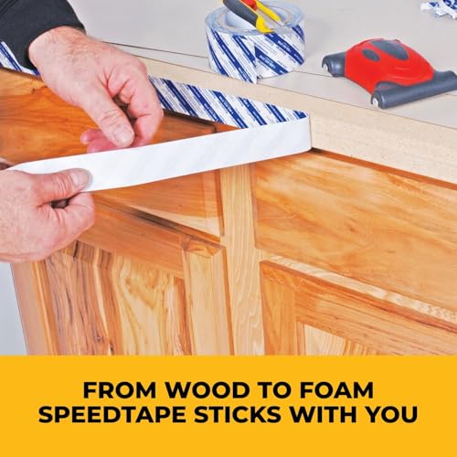 Image of FastCap Peel and Stick SpeedTape Double Sided Adhesive Tape for Edge Banding - Wood Working Tools for Home Repair and Home Improvement - 1.5 inch x 50' - 80010