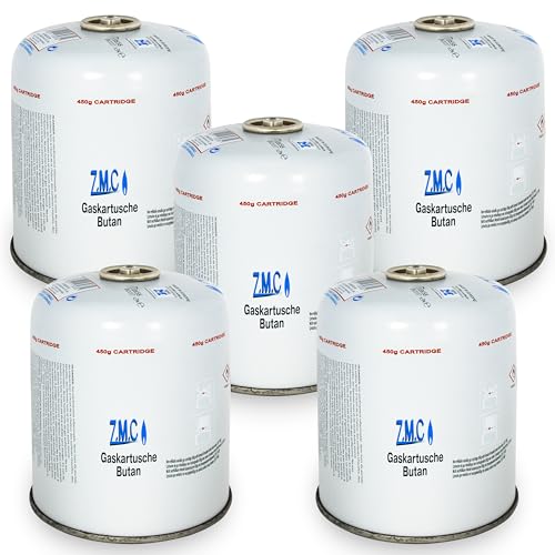 Z.M.C 5X Gaskartuschen 450g Propan/Butan Gas 900ml Gaskartusche EN417 Eurogewinde Schraubgewinde Anschluss Schraubkartusche für Unkrautbrenner Universal Druckgasdose mit Schraubventil