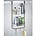 mDesign Stainless Steel Bath/Shower Over Door Caddy, Hanging Storage Organizer 2-Tier Rack with 6 Hooks and 2 Baskets - Holder for Soap, Shampoo, Loofah, Body Wash, Omni Collection, Bronze