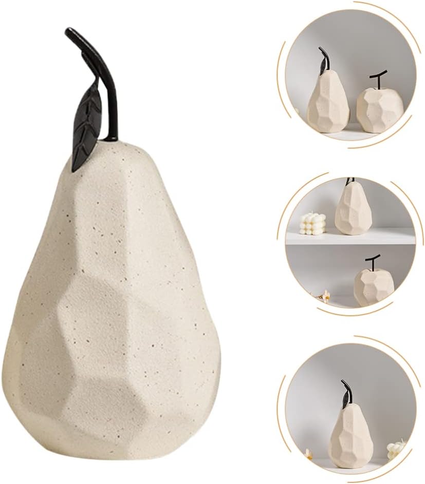 Homoyoyo Pear Decor Smooth Ceramic Fruit Art Craft Desktop Fruit Toy for Present Fair Garden Accessory
