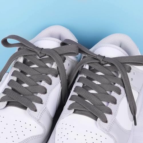 Image of Booyckiy 2 Pairs 2 /5 inch Flat Shoe Laces for Sneakers 31 Colors Shoelaces in 27 inch-72 inch