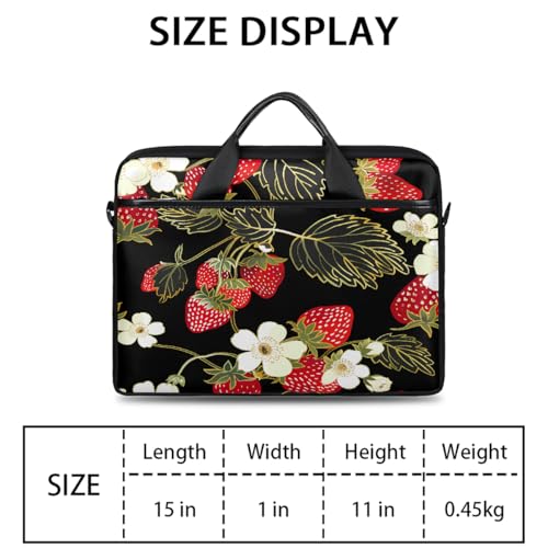 Bolsa para laptop con diseño de flor y fresa 15 pulgadas miniatura 2