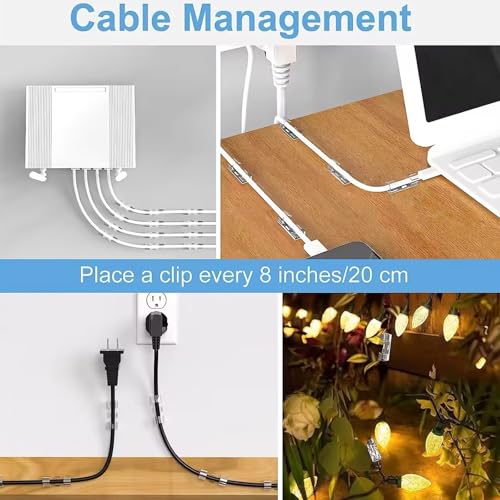 100 Pzs Abrazaderas para Cables, Soportes Adhesivos para Cables para Pared, Mantiene los Cables Ordenados Bajo Escritorios, Autos y Computadoras (Transparente) (1274-Negro) miniatura 2