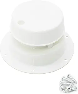 X-Haibei RV Plumbing Vent Cap Roof Sewer Vent Cap Replacement White Plastic for Trailer Camper 1 to 2 3/8 inch O.D. Pipe with Screws