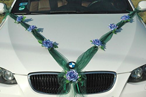 ORGANZA M biżuteria samochodowa para róż dekoracja organza M wesele auto auto wesele samochód wesele (Lila/fioletowa)