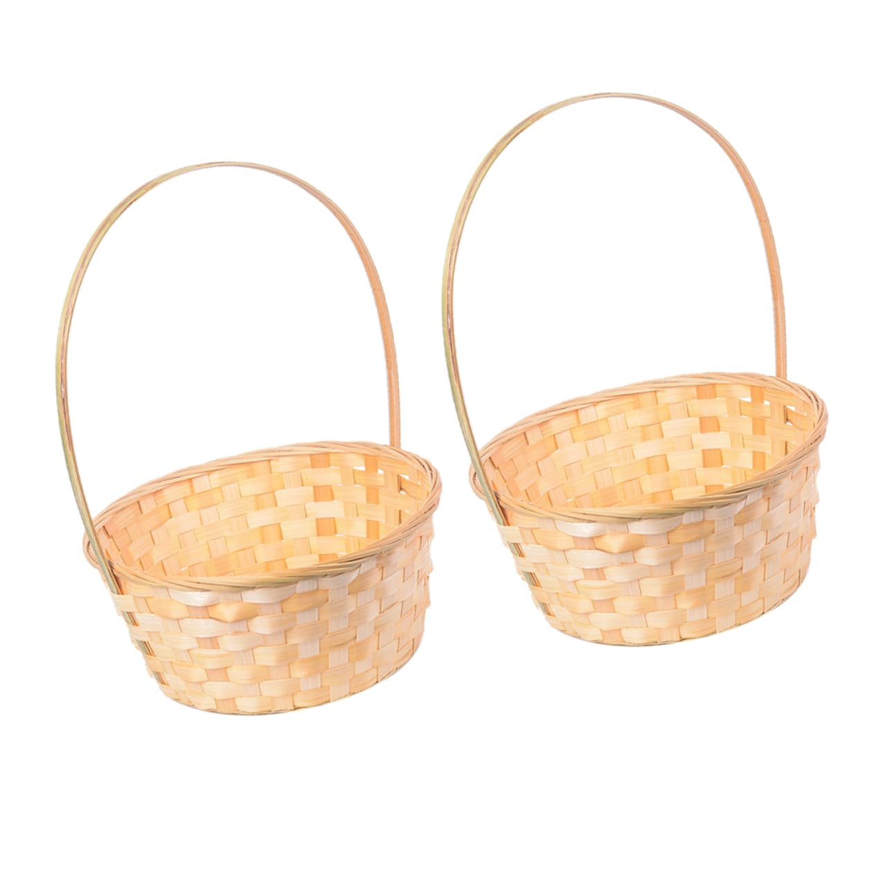 Cabilock 2Pcs Handmade Portable Flower Woven Rural Storage for Home Decor for Fruits Snacks and Natural Arrangements Design for Weddings and Events