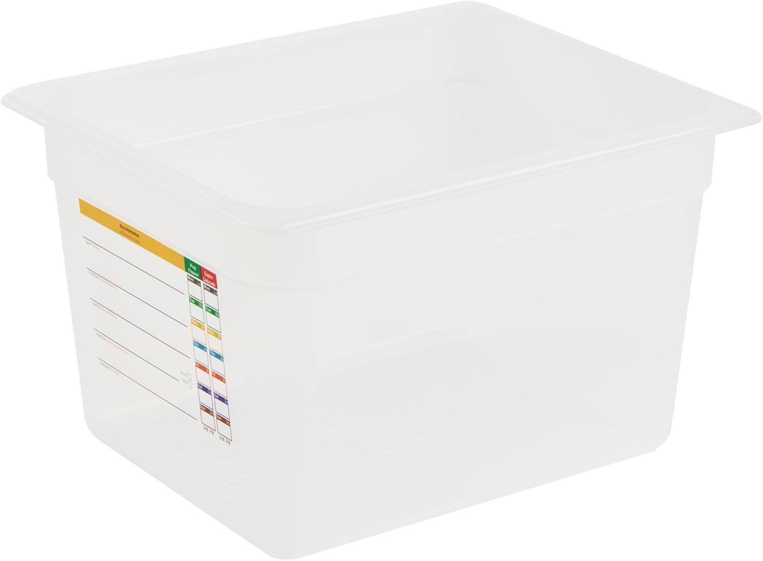Restaurantware Food Storage Container 1 Pack of 12.7 x 10.3 x 7.8 Inches Plastic Stackable Storage Box White Reusable Label Container Dishwasher Safe For Restaurants And Kitchens