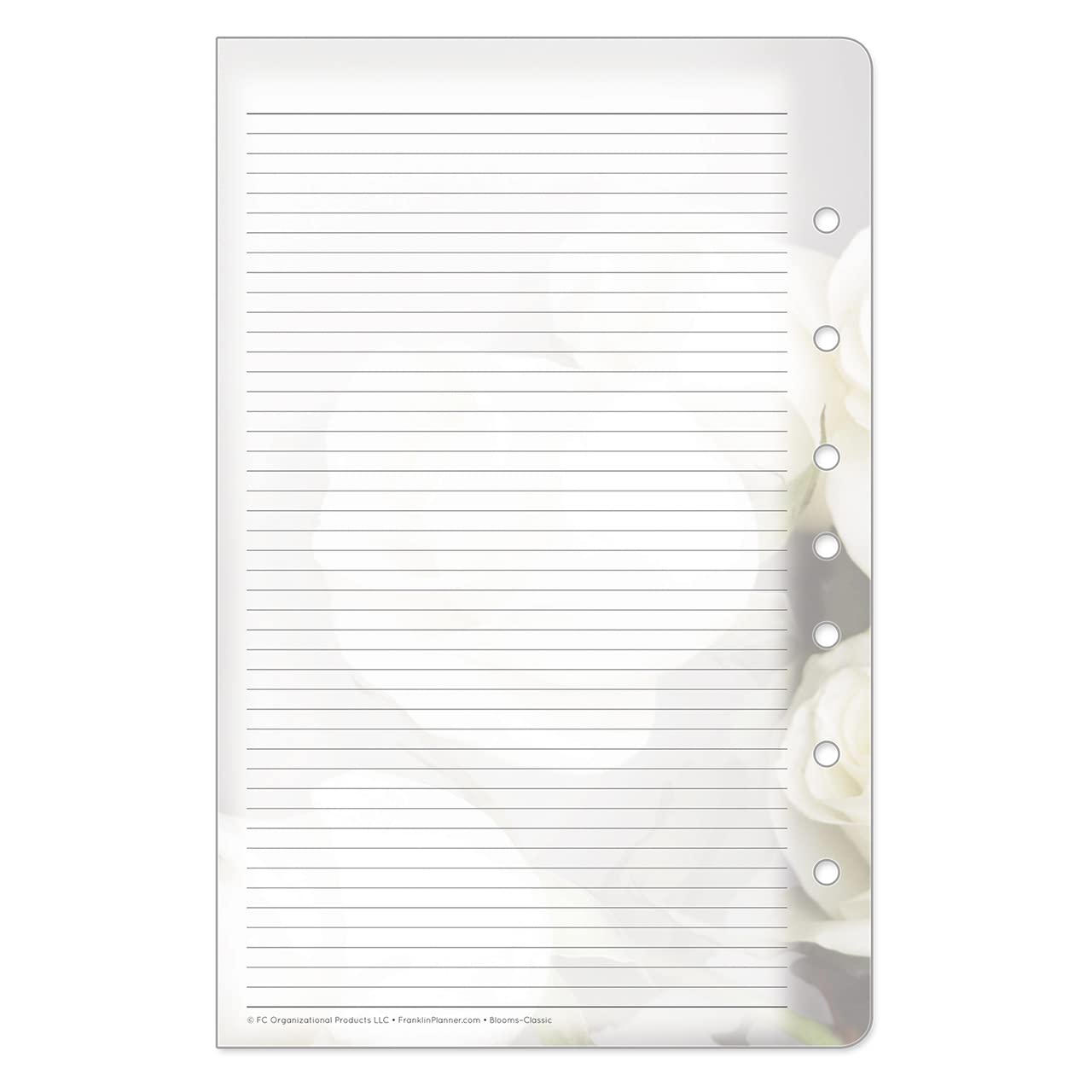 FranklinCovey Blooms Lined Pages - 48 Monarch Size Sheets For Planner Expansion (Pink/Green Floral Design)