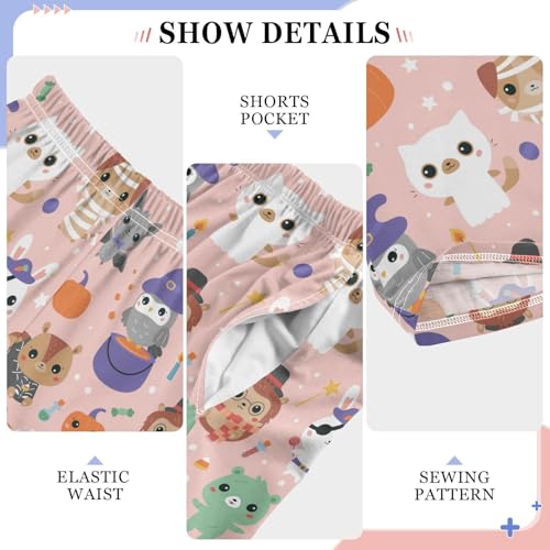 Helloween Owl Cat Boys Long Pants Soft Trousers Elastic Waist Kids Lounge Bottoms with Pockets S-XL4