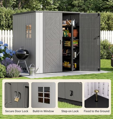 Image of KINYING 6x9 FT Outdoor Storage Shed,Resin Outdoor Sheds with Floor