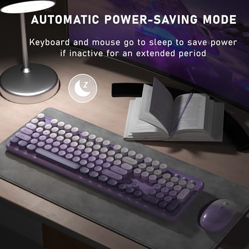 Teclado y mouse inalámbricos coloridos para Windows y Mac con conexión estable 4