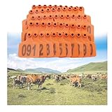 tianhengrui Ear Tags for Cattle 1-500 Ear Tags for Cattle Livestock Ear Tags Sheep Cow Tags for Cattle Goat Ear Tags Bull's Ear Tag Livestock Marker Ear Tags for Goat Orange 101-200