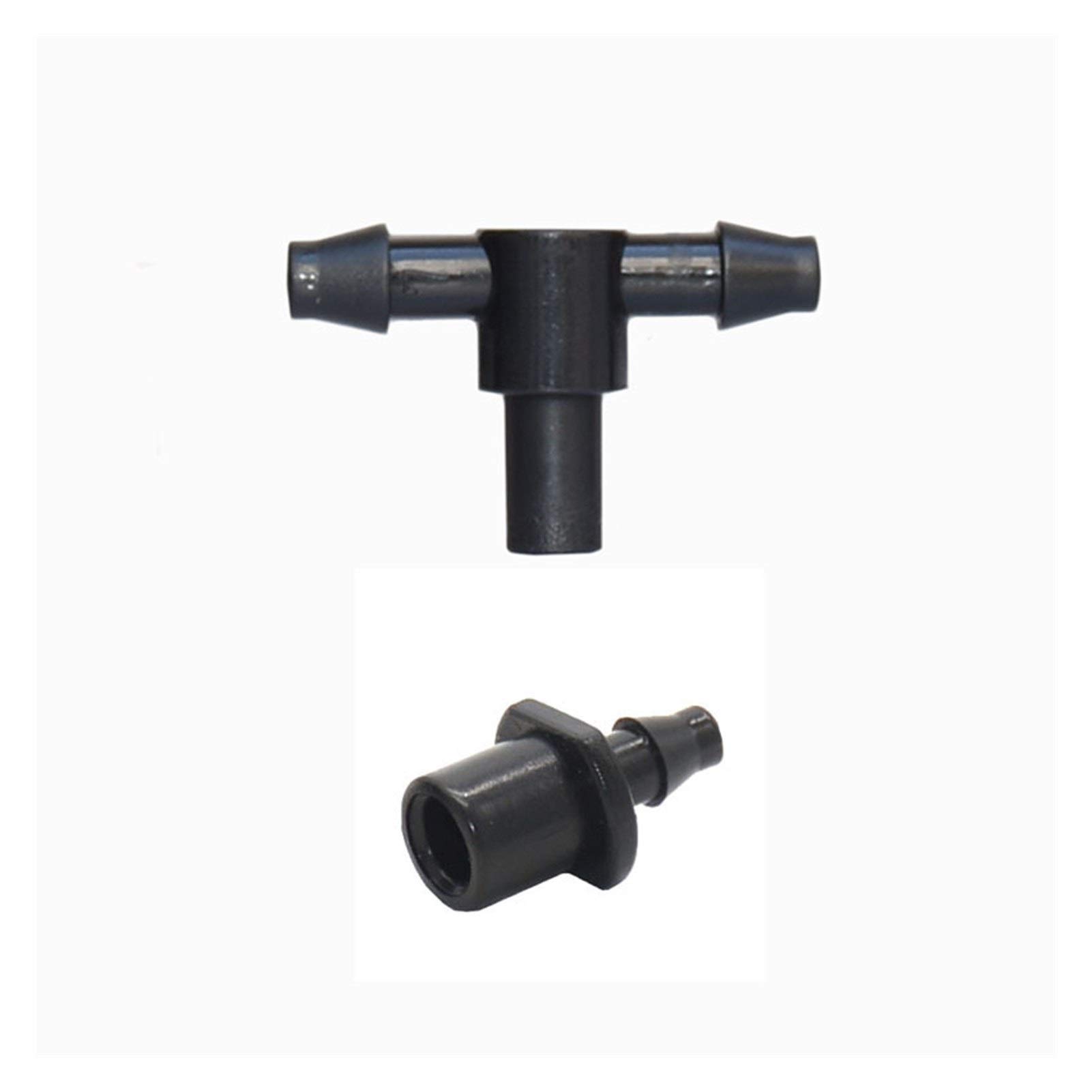 Manguera de jardín de conexión rápida 400 piezas de 1/4" de tres vías separador de agua, manguera extraíble 4/7 conector en T, Jardín de riego de tres vías de la lengüeta de irrigación por goteo