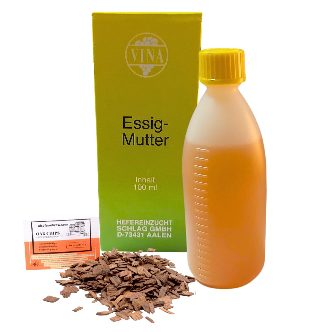 Kit para Hacer Vinagre Casero con Madre VINA 100ml – Base Natural para Vinagre de Manzana, Sidra, Vino, Frutas y Balsámico