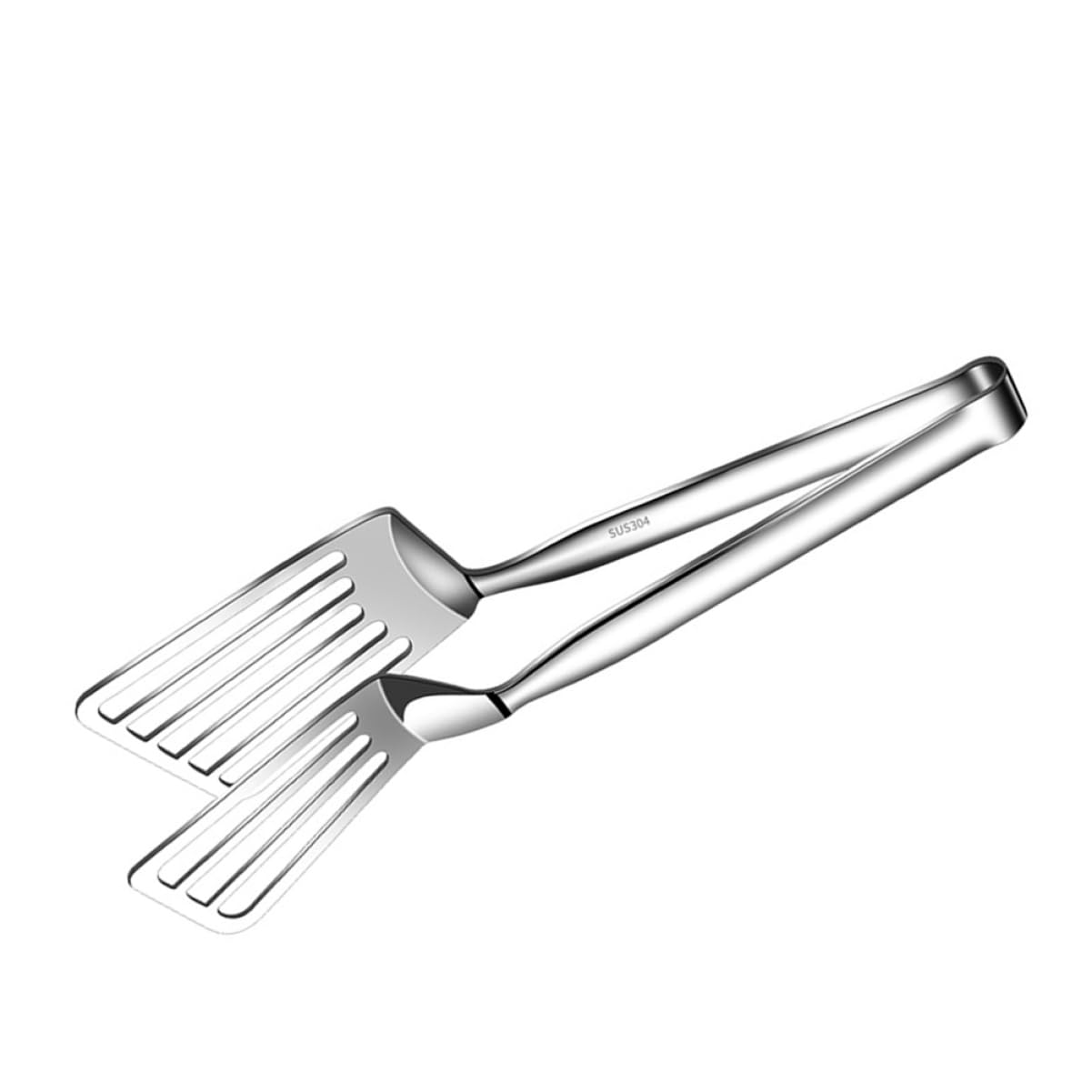 MAGICLULU Fried Fish with Flipping Fish Spatula Ricer Bread Turner Bowl Holder Clip Spreader Cool Gadgets Griddle Pans Household Gadgets Spatula Tongs for Cooking Silver 304 Stainless Steel