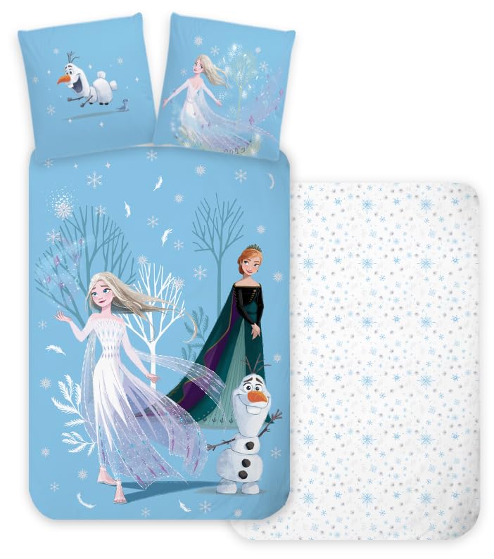 BrandmacFrozen Trees 100% Cotton Reversible Duvet Cover 140 x 200 cm + Pillowcase