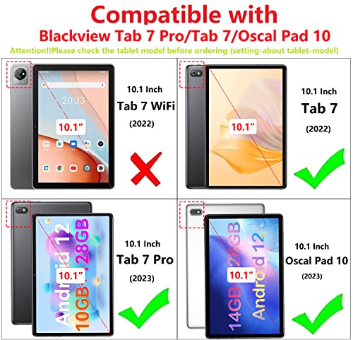 Dlahaby Case Compatible with Blackview Tab 7 Pro/Oscal Pad 10,Slim Smart Shell Flip Cover with Stand Function for Blackview Oscal Pad 10/ Tab 7 Pro 10.1 Inch Tablet,*Black - Image 2
