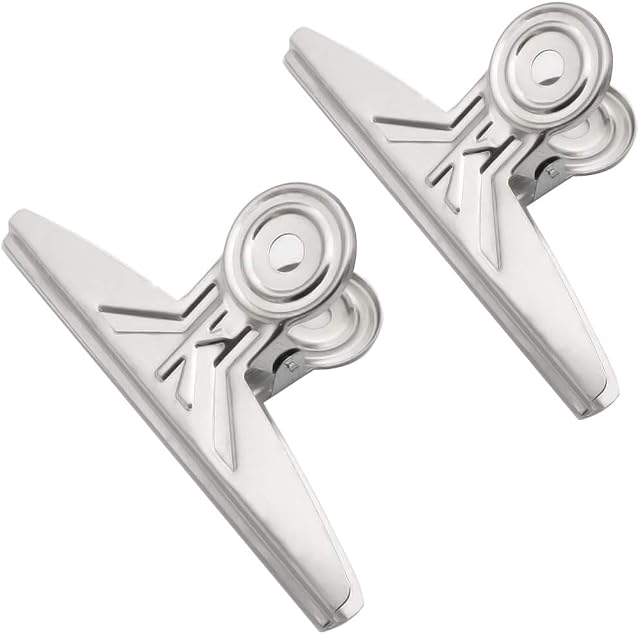 Coideal Extra Large Clips Stainless Steel, 2 Pack 20 cm Silver Tone Metal Binder Paper Clip Clamps for Drawing Board Home Office