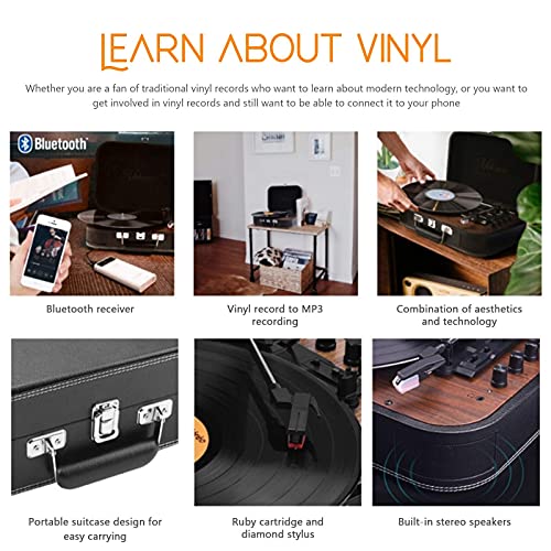 Tourne-Disque, Platine Vinyle Vintage 3 Vitesses 33/45/78 TR/Min avec Bluetooth, 2 Haut-parleurs stéréo intégrés, MP3 – Platine Vinyle Lps avec Haut-Parleur stéréo - Les Beatles, Paul McCartney, John Lennon, RIngo Starr, George Harrison Tourne-Disque, Platine Vinyle Vintage 3 Vitesses 33/45/78 TR/Min avec Bluetooth, 2 Haut-parleurs stéréo intégrés, MP3 - Platine Vinyle Lps avec Haut-Parleur stéréo – Image 6
