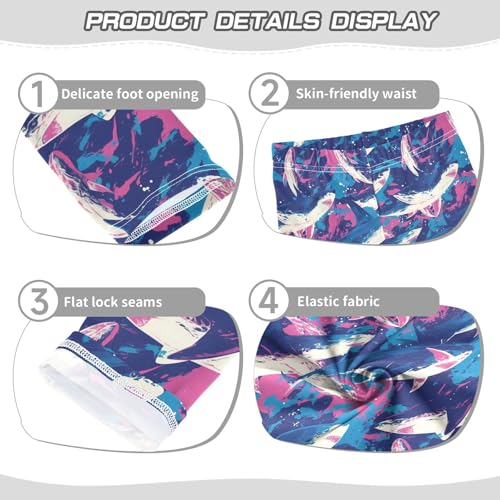 KLL Shark Ocean Navy Blue Toddler Baby Girl Active Leggings Soft Full Length Yoga Pants Sports3